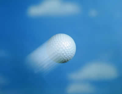 flying golf ball